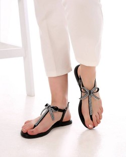 Daley Taş İşlemeli Parmak Arası Kadın Sandalet